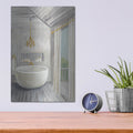 'Attic Bathroom 2 Gray Wood' by Silvia Vassileva – Metal Wall Art, 12x16 room view