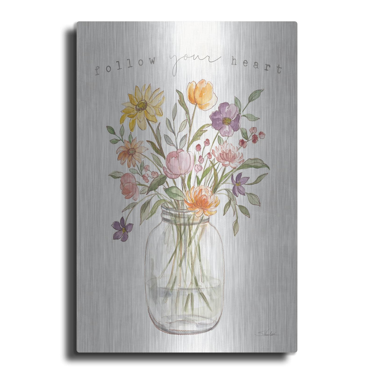 'August Blooms 3' by Silvia Vassileva – Metal Wall Art