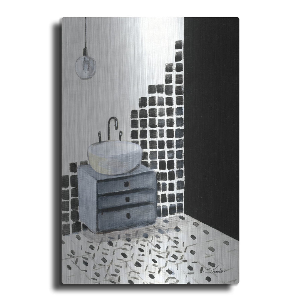 'Bathroom Patterns 2' by Silvia Vassileva – Metal Wall Art