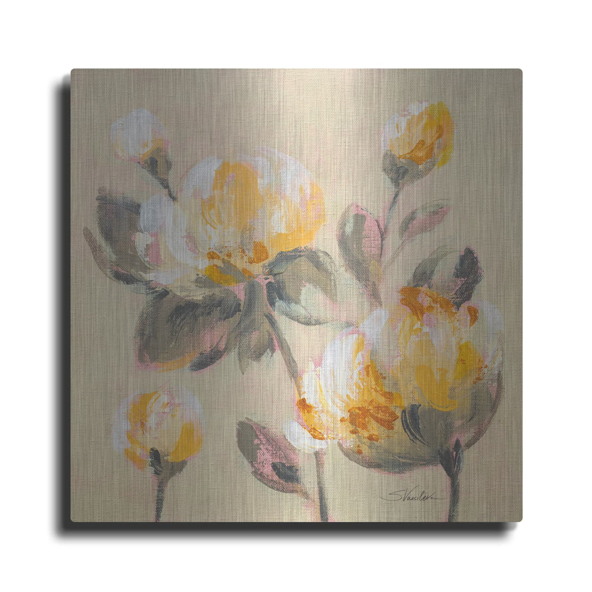 'Blooming Peony 2' by Silvia Vassileva – Metal Wall Art