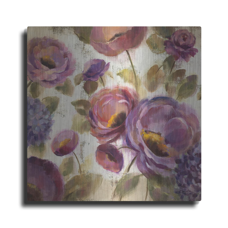 'Blue And Purple Flower Song 2' by Silvia Vassileva – Metal Wall Art