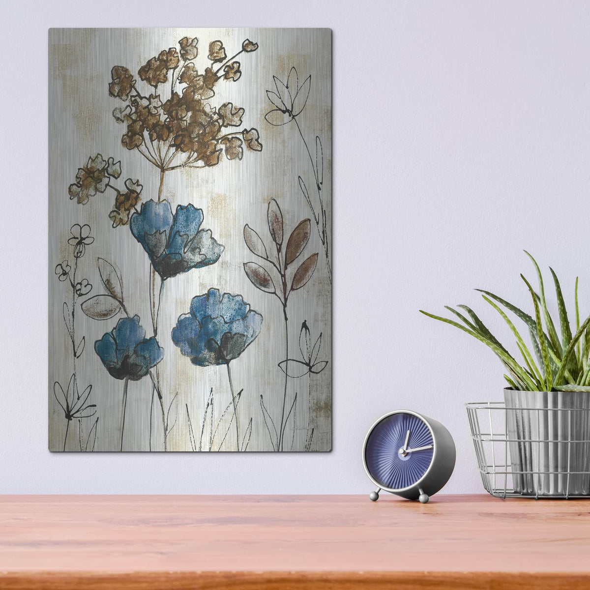 'Botanical Trio 2 Neutral' by Silvia Vassileva – Metal Wall Art, 12x16 room view