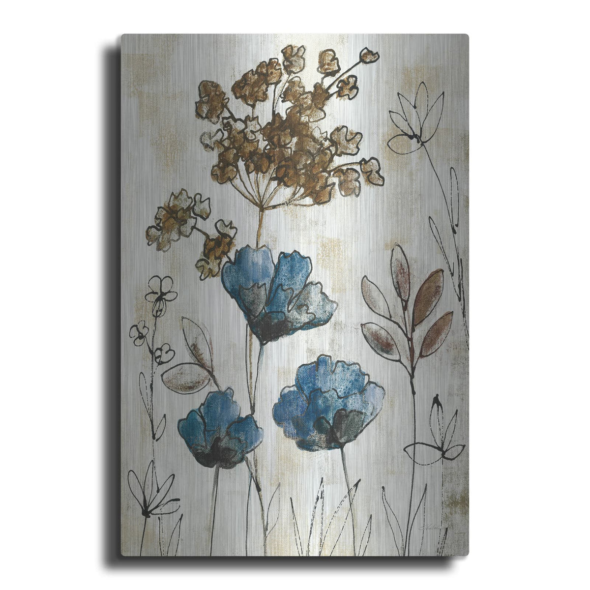 'Botanical Trio 2 Neutral' by Silvia Vassileva – Metal Wall Art