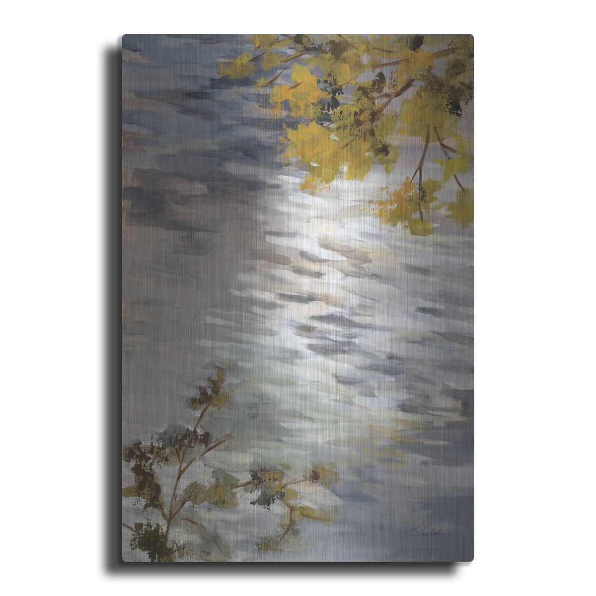 'Branches And Ripples' by Silvia Vassileva – Metal Wall Art