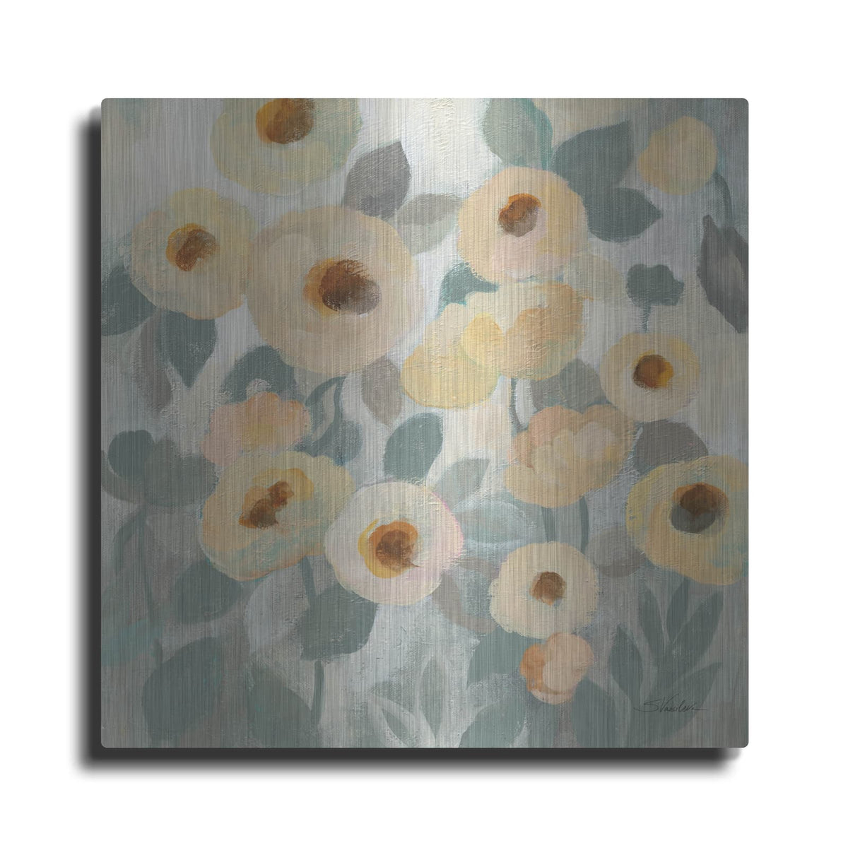 'Breezy Flowers 1' by Silvia Vassileva – Metal Wall Art
