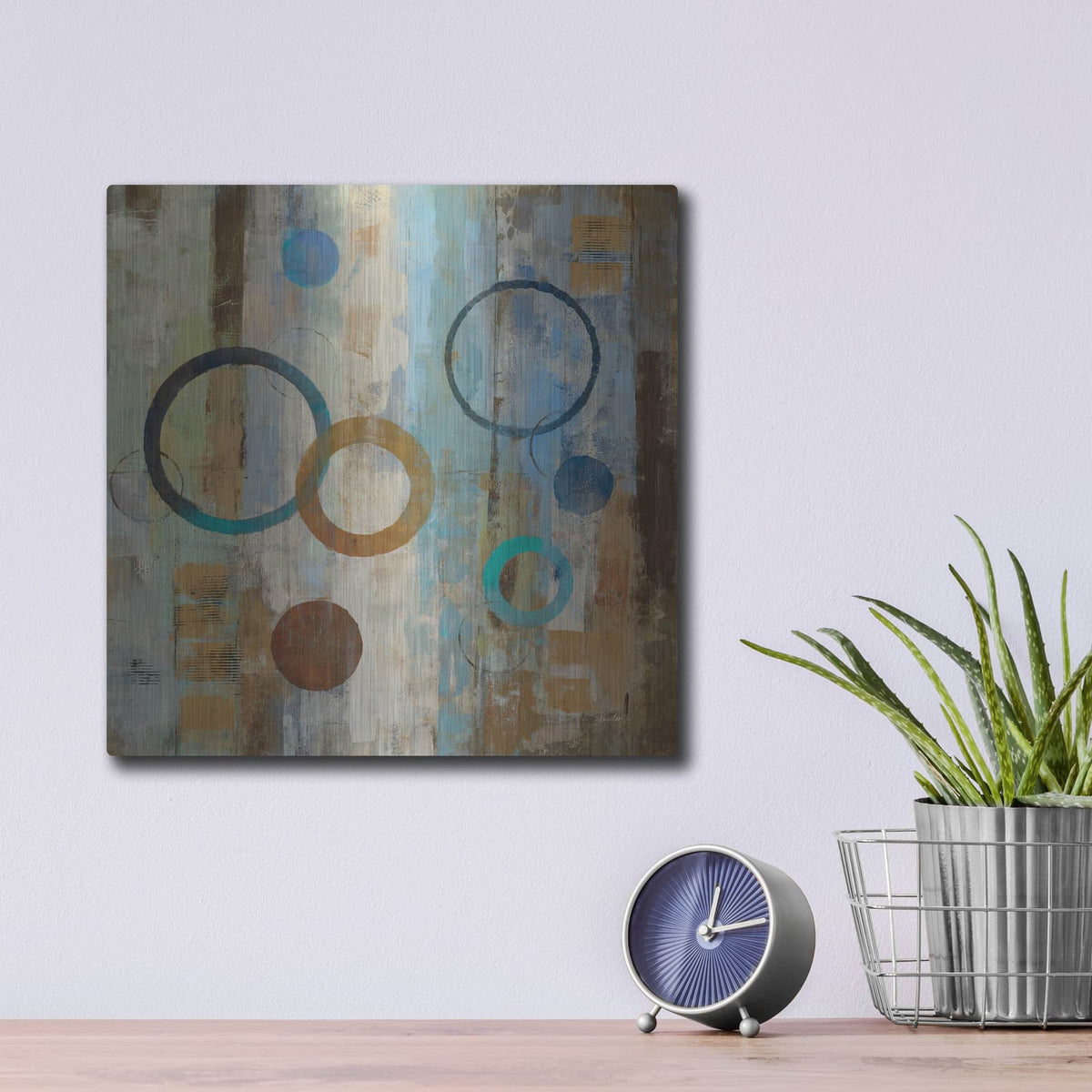 'Bubble Graffiti 2' by Silvia Vassileva – Metal Wall Art, 12x12 room view