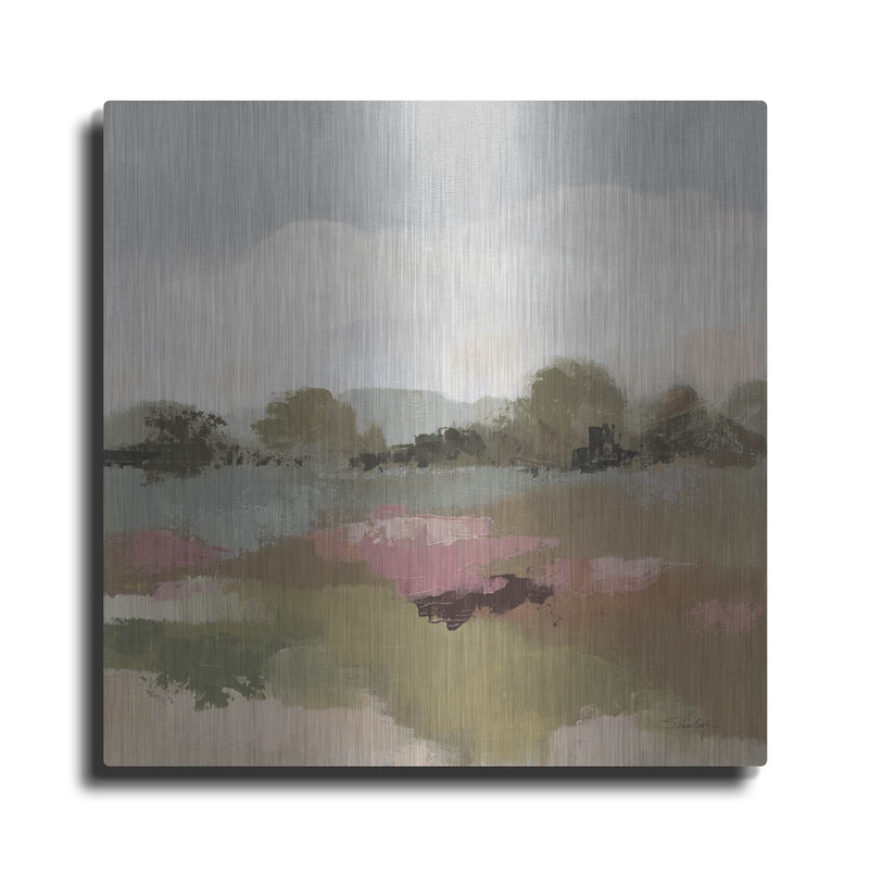 'Burgundy And Sage Landscape 2 Light' by Silvia Vassileva – Metal Wall Art