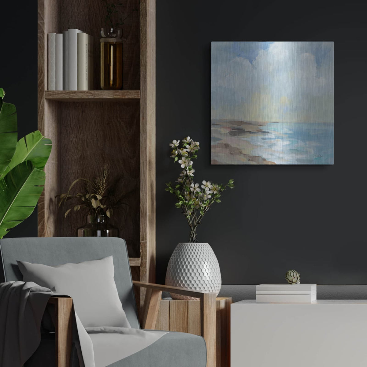 'By The Beach' by Silvia Vassileva – Metal Wall Art, 24x24 room view