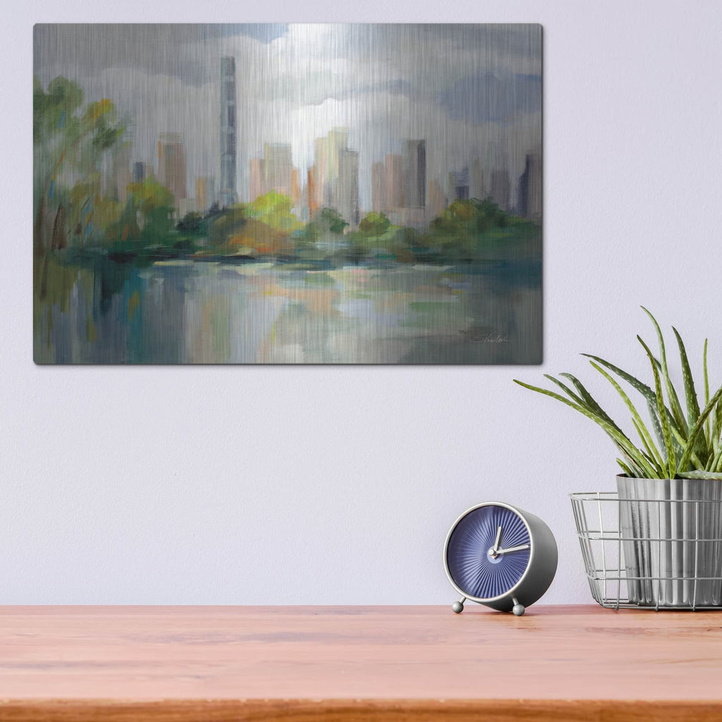 'Central Park Early Spring' by Silvia Vassileva – Metal Wall Art, 16x12 room view