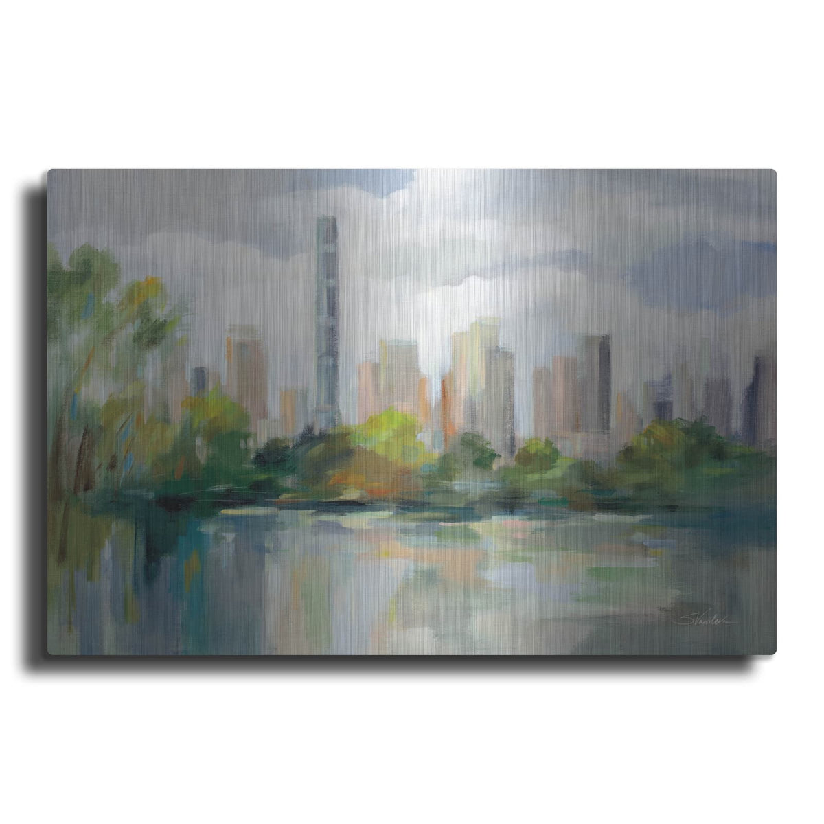 'Central Park Early Spring' by Silvia Vassileva – Metal Wall Art