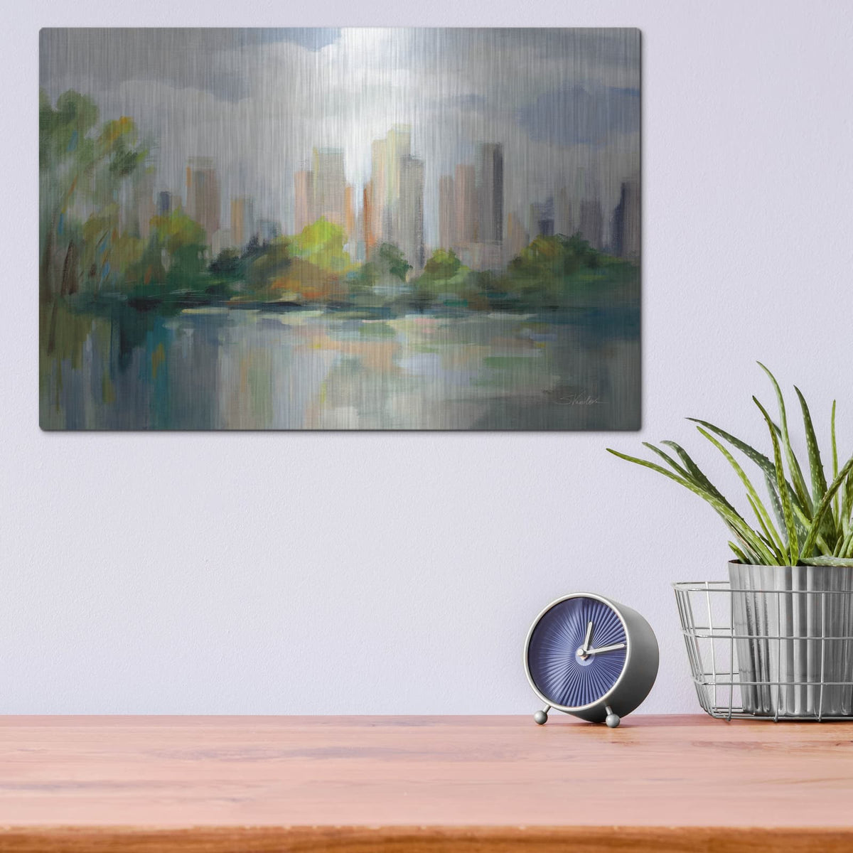 'Central Park Skyline' by Silvia Vassileva – Metal Wall Art, 16x12 room view