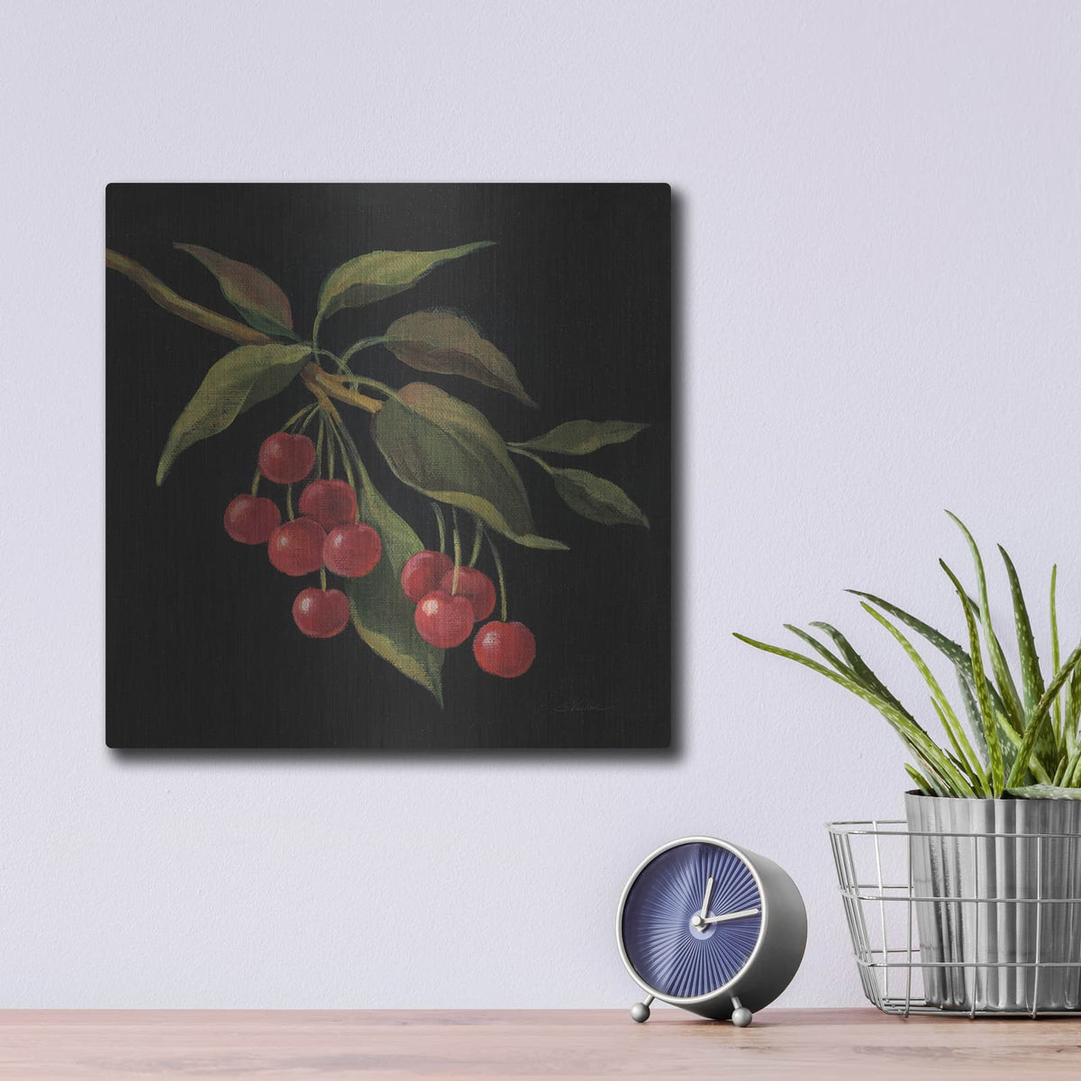 'Cerise No Words' by Silvia Vassileva – Metal Wall Art, 12x12 room view