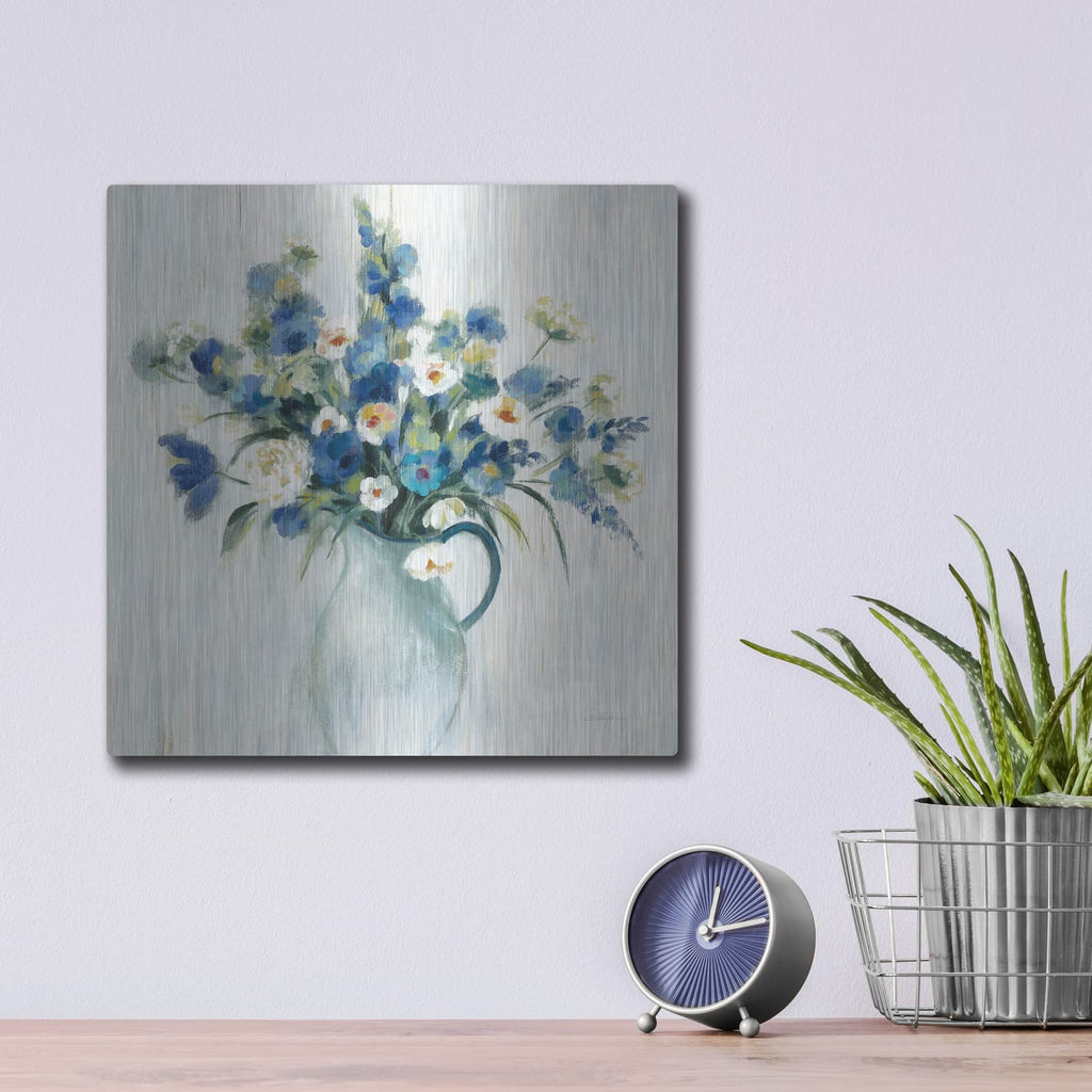 'Coastal Bouquet Light' by Silvia Vassileva – Metal Wall Art, 12x12 room view