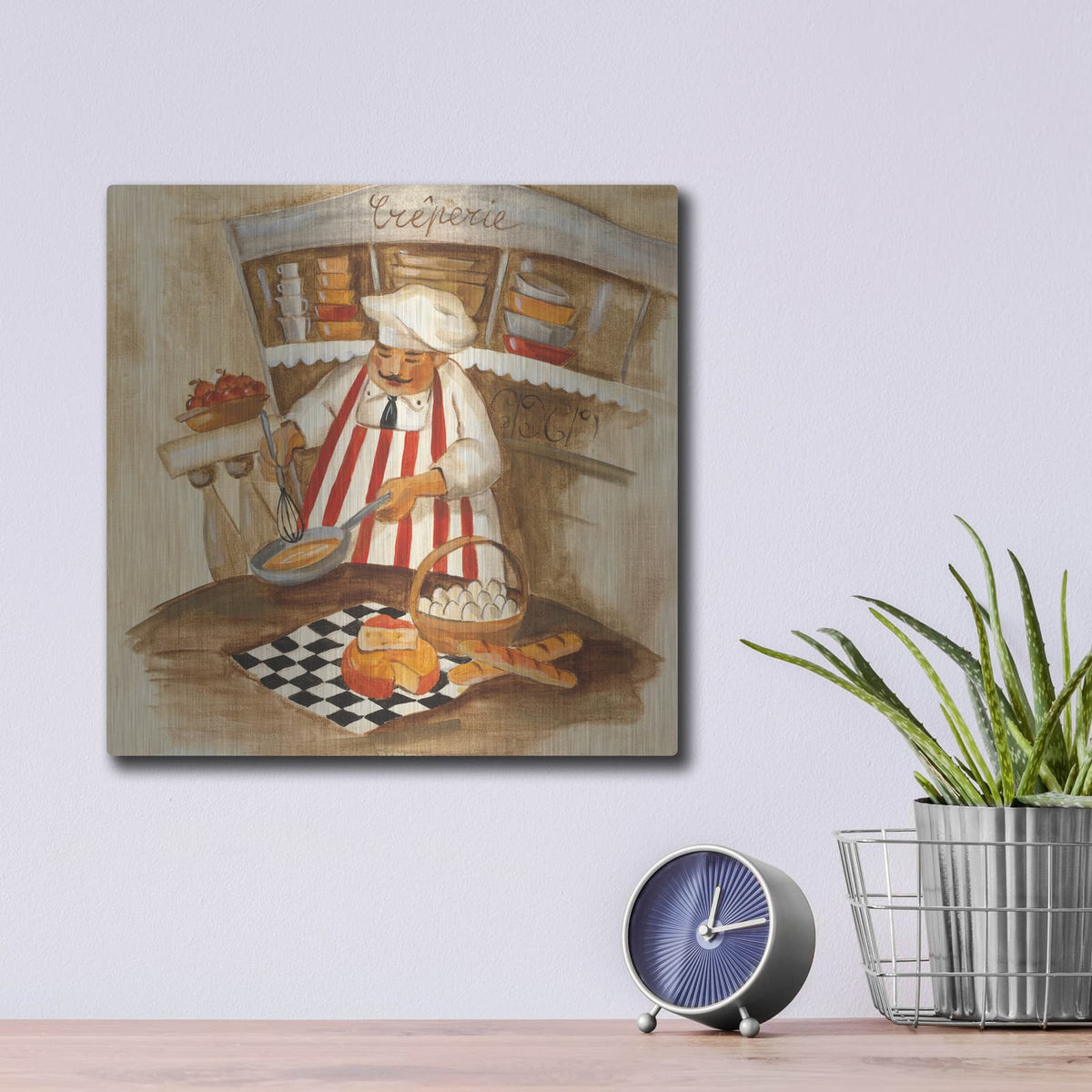 'Creperie' by Silvia Vassileva – Metal Wall Art, 12x12 room view