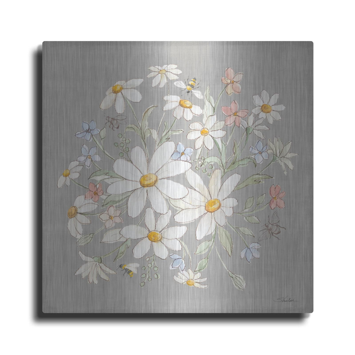 'Daisy Field 5' by Silvia Vassileva – Metal Wall Art
