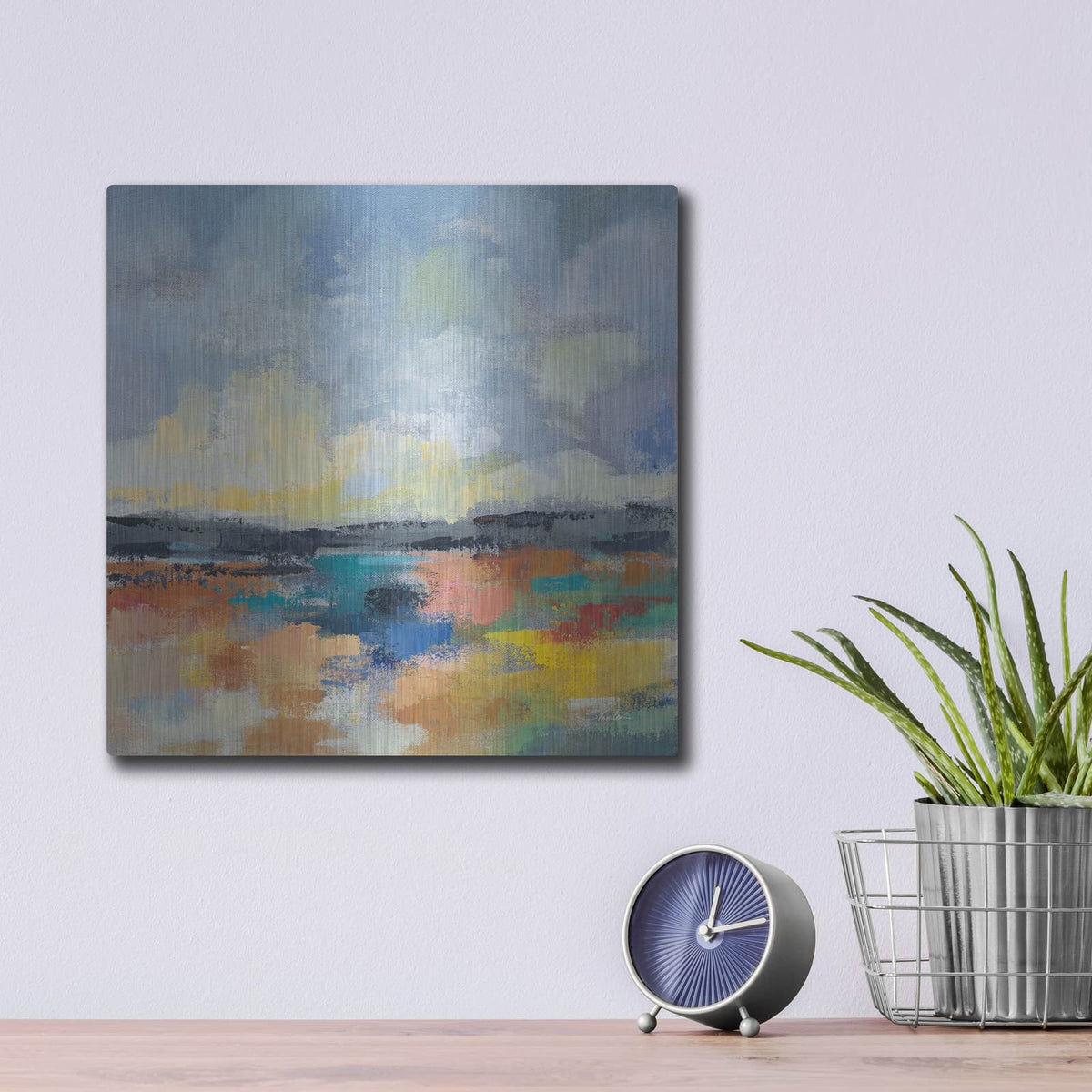 'Del Mar Lagoon 1' by Silvia Vassileva – Metal Wall Art, 12x12 room view