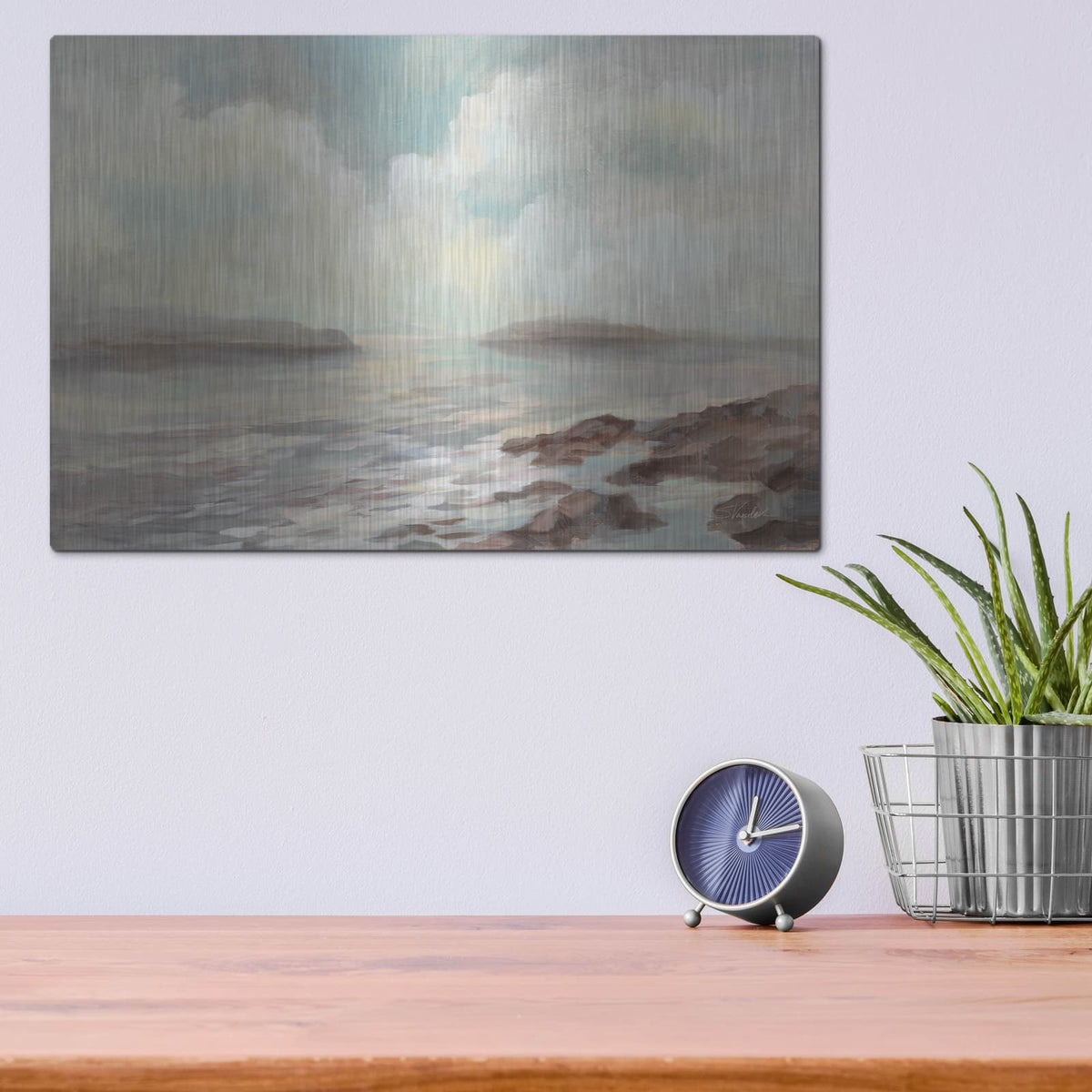 'Distant Island' by Silvia Vassileva – Metal Wall Art, 16x12 room view