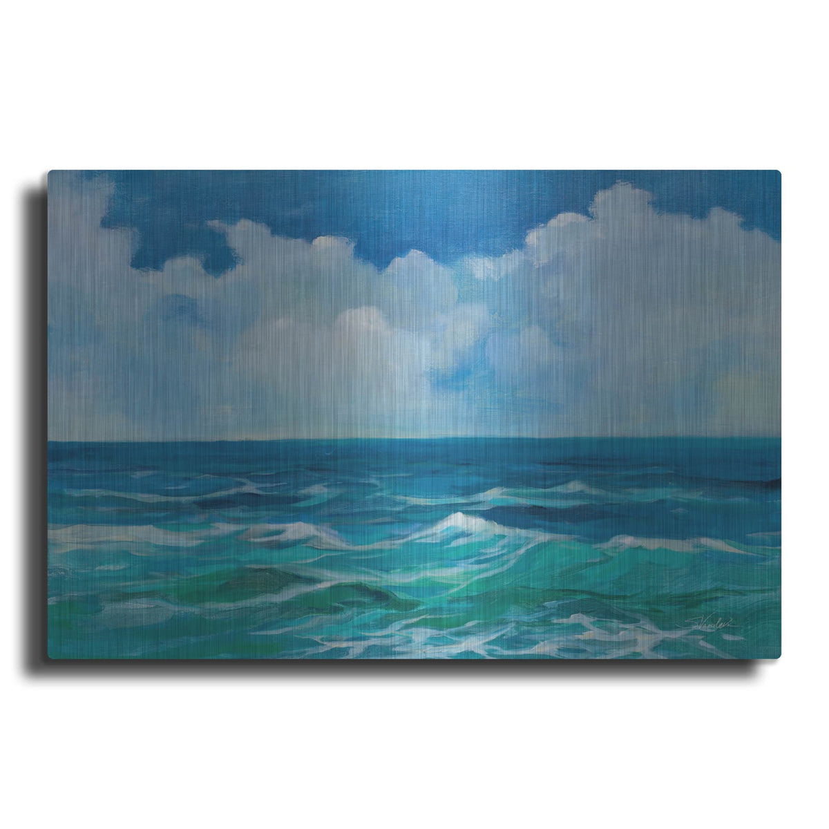 'Emerald Wave' by Silvia Vassileva – Metal Wall Art