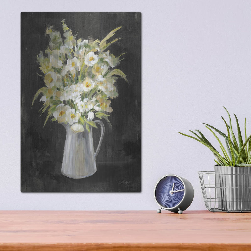 'Farm Bouquet On Black' by Silvia Vassileva – Metal Wall Art, 12x16 room view