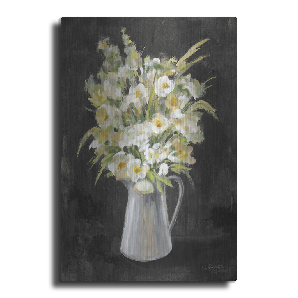 'Farm Bouquet On Black' by Silvia Vassileva – Metal Wall Art