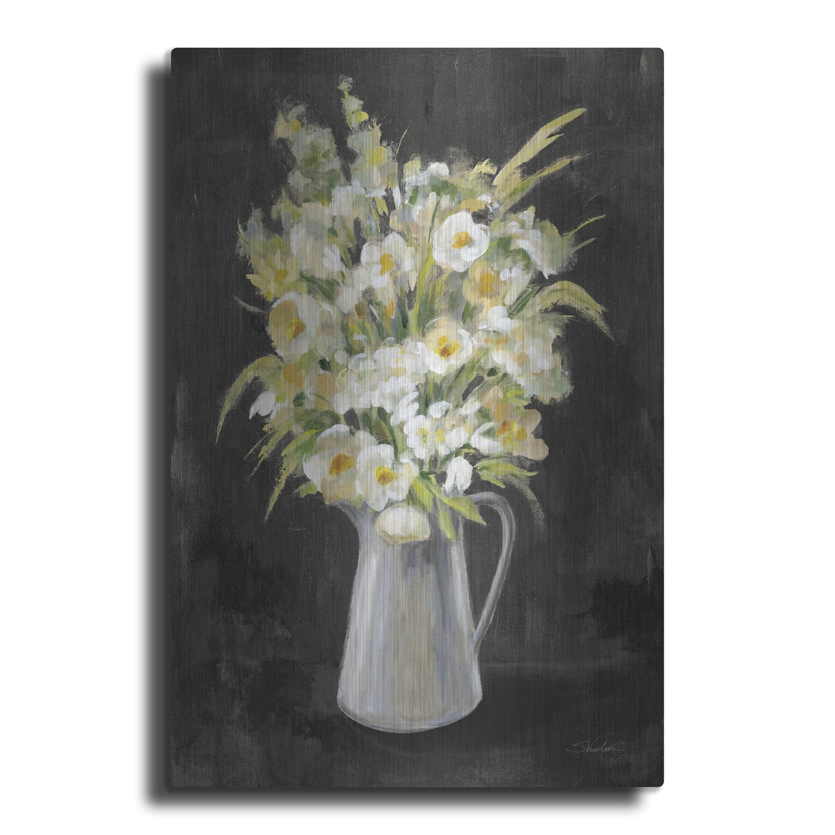 'Farm Bouquet On Black' by Silvia Vassileva – Metal Wall Art