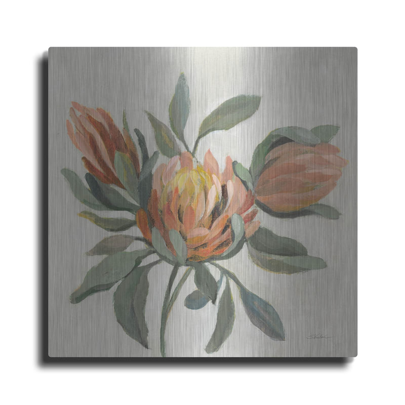 'Field Bloom 1 Warm' by Silvia Vassileva – Metal Wall Art