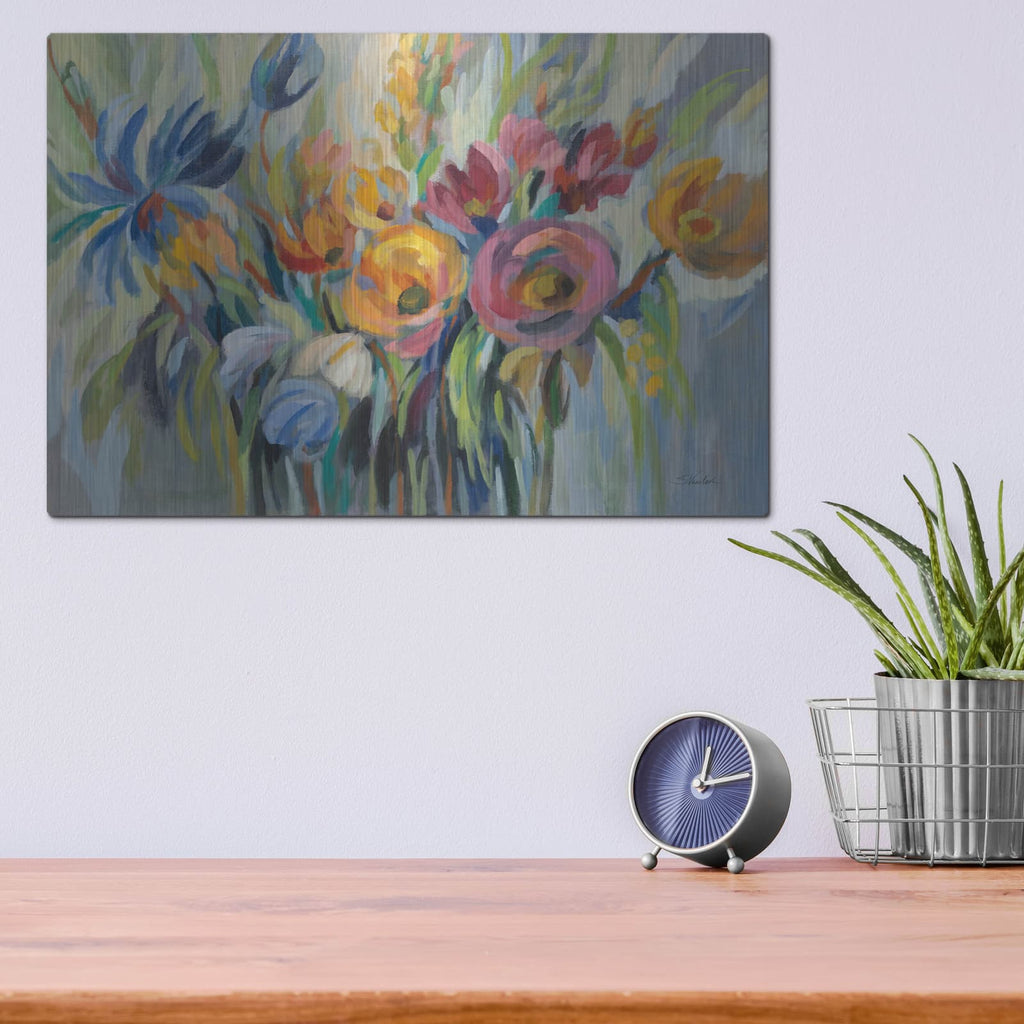 'Fire Flowers' by Silvia Vassileva – Metal Wall Art, 16x12 room view