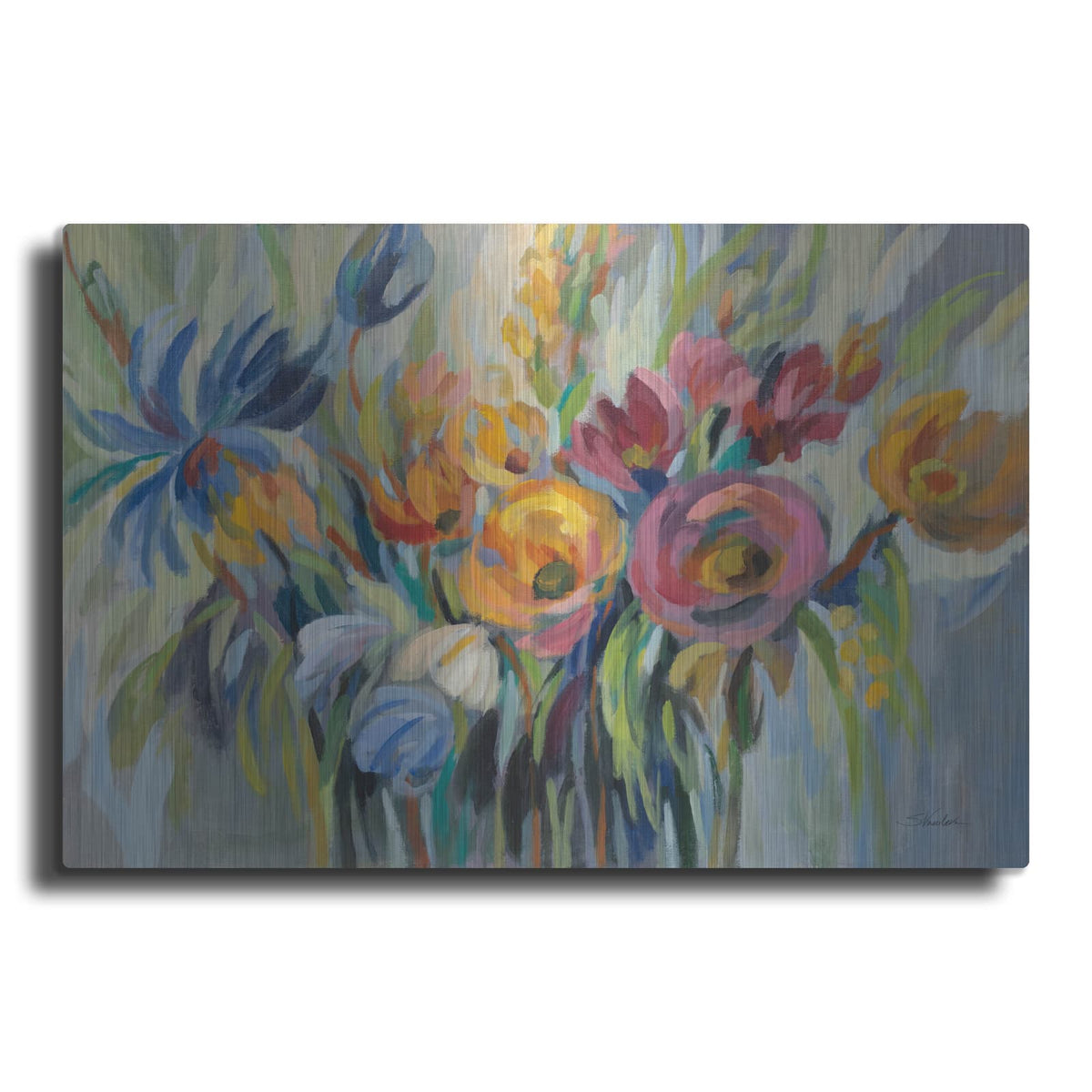 'Fire Flowers' by Silvia Vassileva – Metal Wall Art