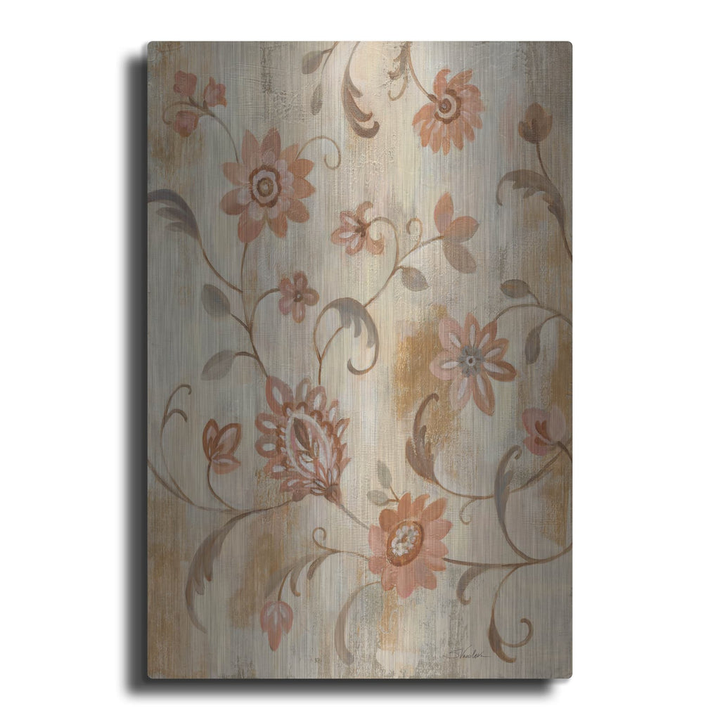 'Floral Scroll Motif' by Silvia Vassileva – Metal Wall Art