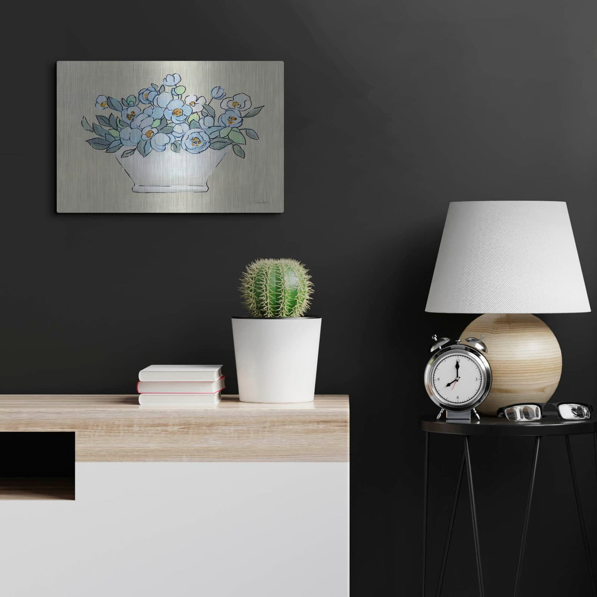 'Floral Tub 2' by Silvia Vassileva – Metal Wall Art, 24x16 room view
