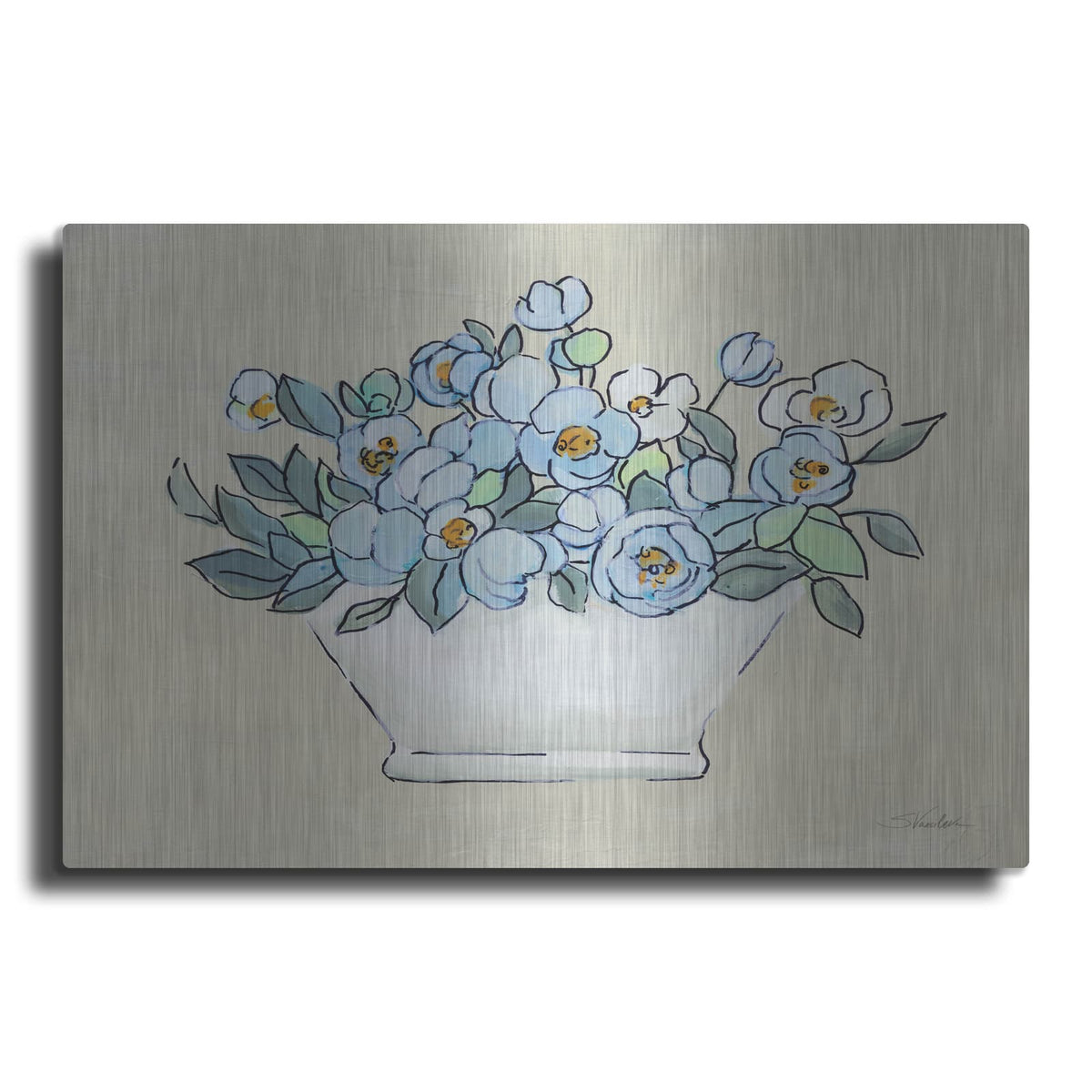 'Floral Tub 2' by Silvia Vassileva – Metal Wall Art