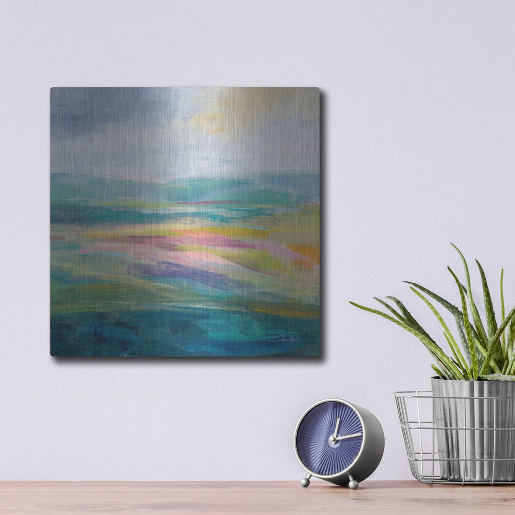 'Flower Hill 2' by Silvia Vassileva – Metal Wall Art, 12x12 room view