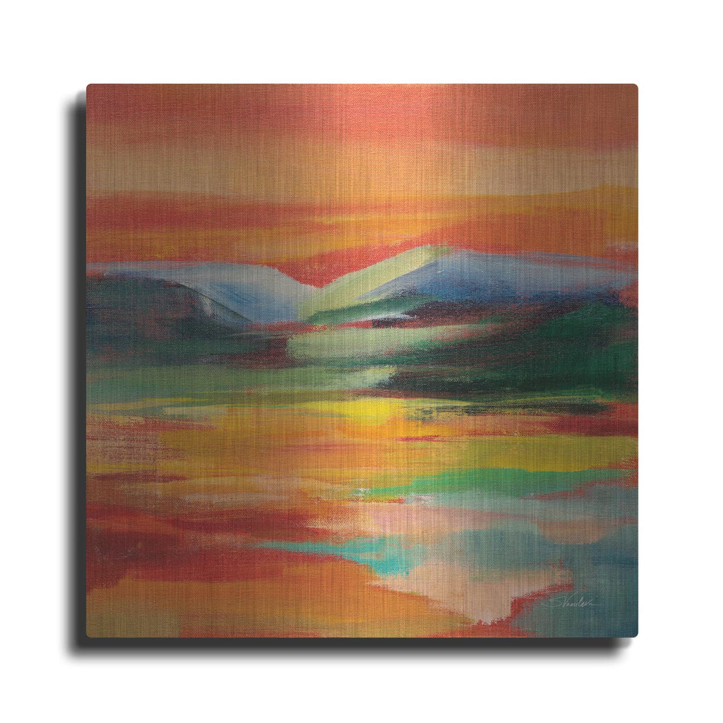 'Flower Hill Sunset 2' by Silvia Vassileva – Metal Wall Art