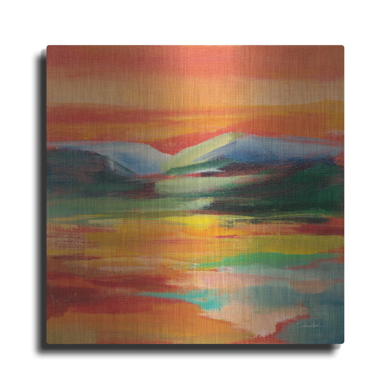 'Flower Hill Sunset 2' by Silvia Vassileva – Metal Wall Art