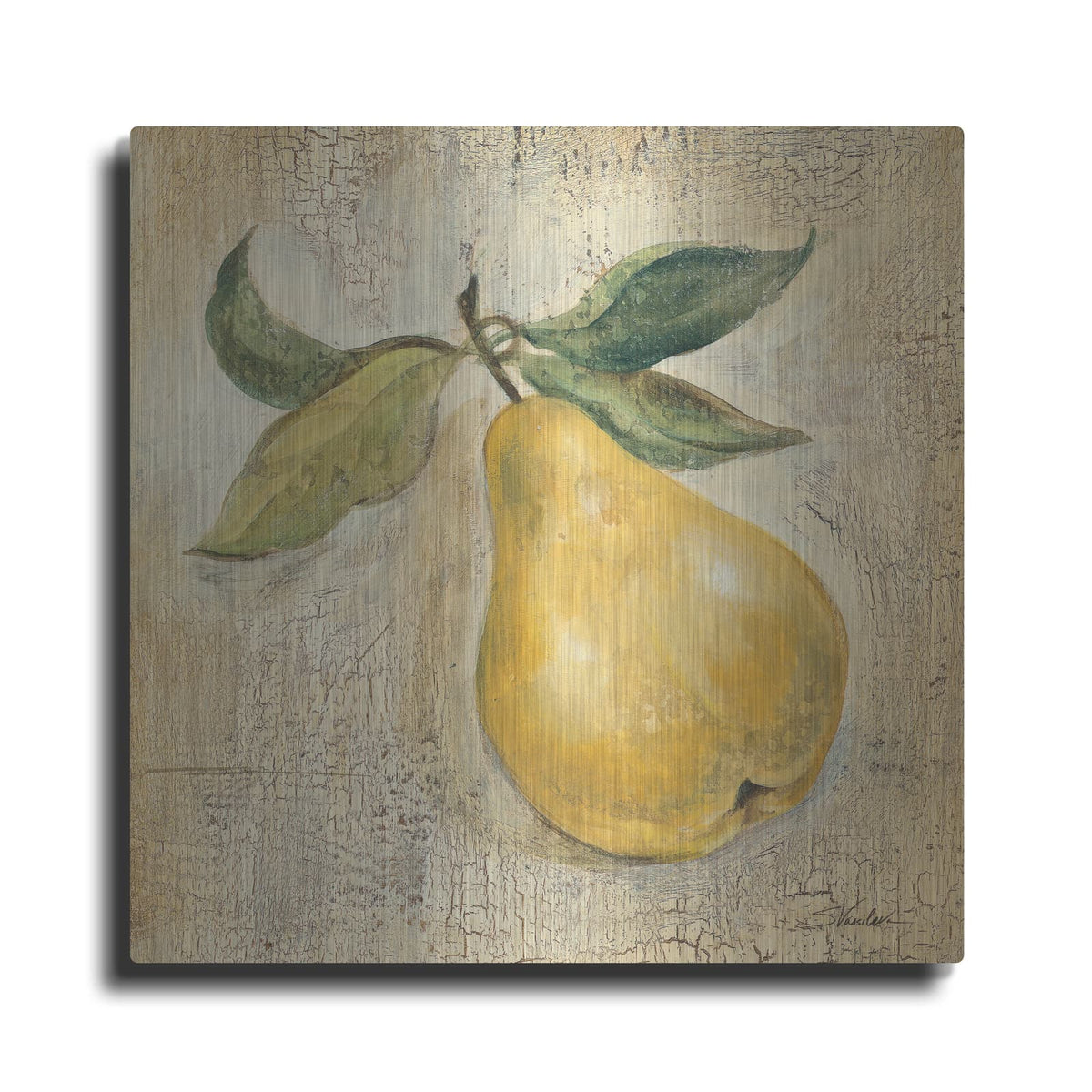'French Pear' by Silvia Vassileva – Metal Wall Art