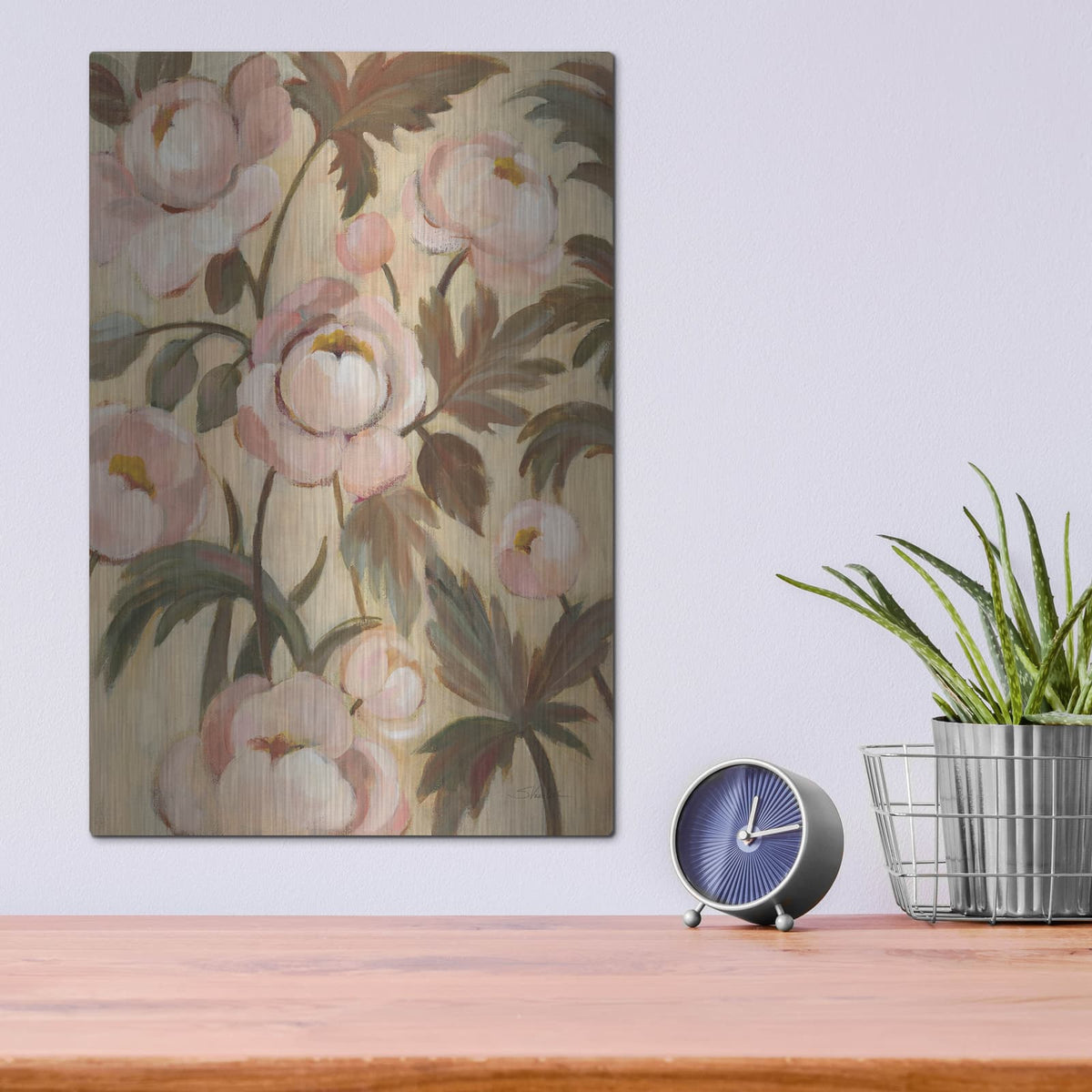 'Garden Peonies 1' by Silvia Vassileva – Metal Wall Art, 12x16 room view