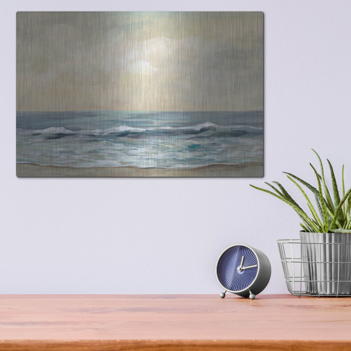 'Gentle Waves' by Silvia Vassileva – Metal Wall Art, 16x12 room view