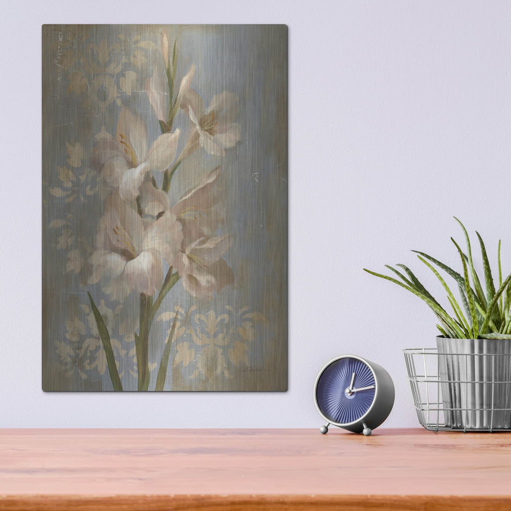 'Gladiola Blue' by Silvia Vassileva – Metal Wall Art, 12x16 room view