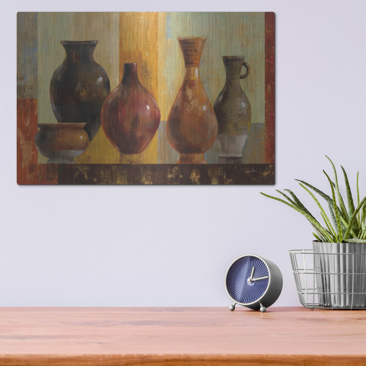 'Glazed Pots' by Silvia Vassileva – Metal Wall Art, 16x12 room view