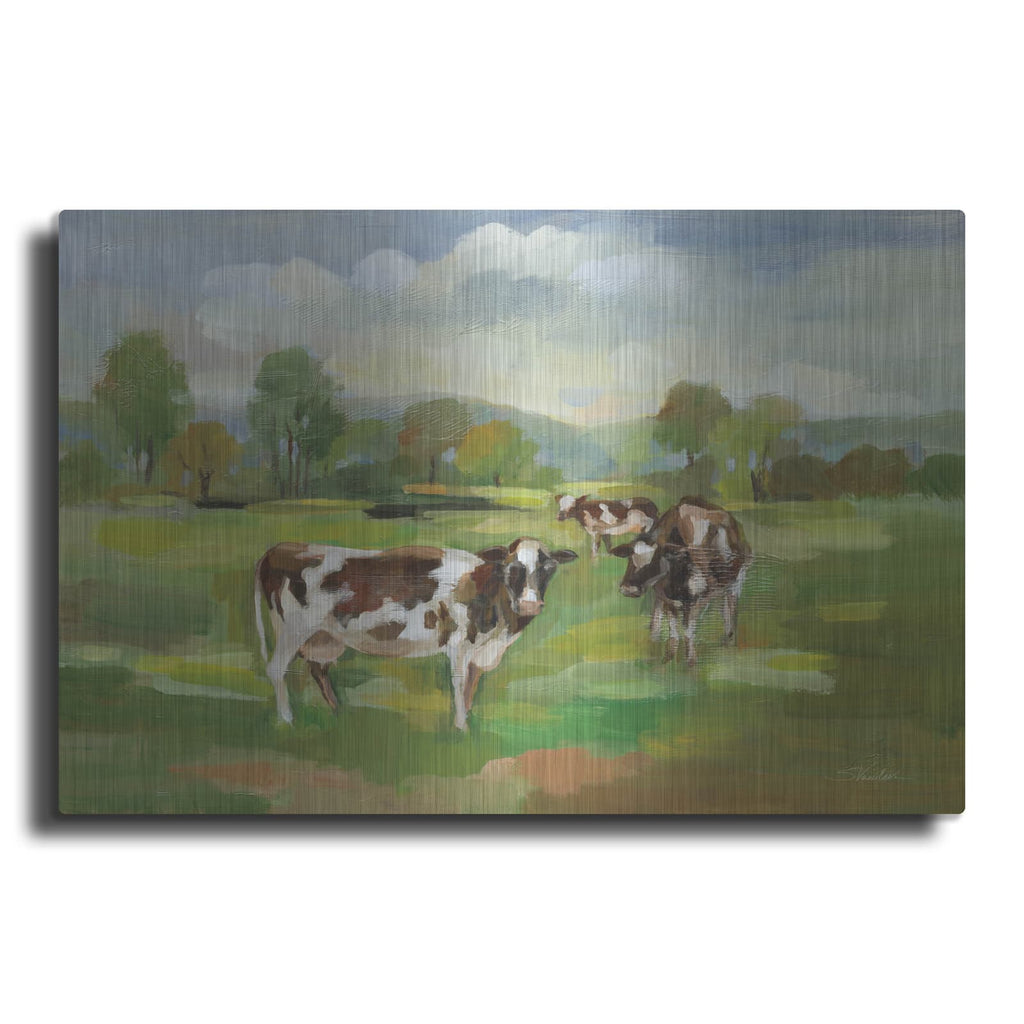 'Green Pasture' by Silvia Vassileva – Metal Wall Art