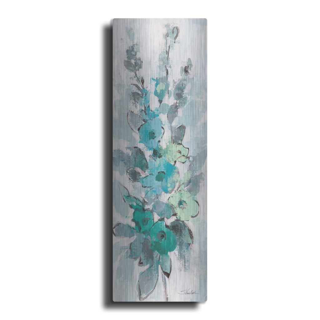 'Loose Bouquet Of Flowers 2 Blue Gray' by Silvia Vassileva – Metal Wall Art