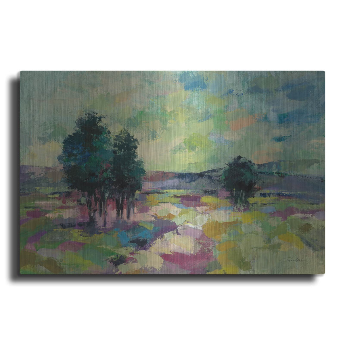 'Mauve Fields' by Silvia Vassileva – Metal Wall Art