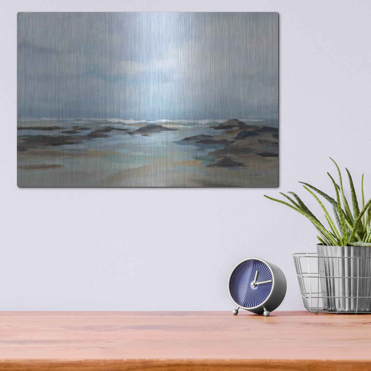 'Morning Beach' by Silvia Vassileva – Metal Wall Art, 16x12 room view