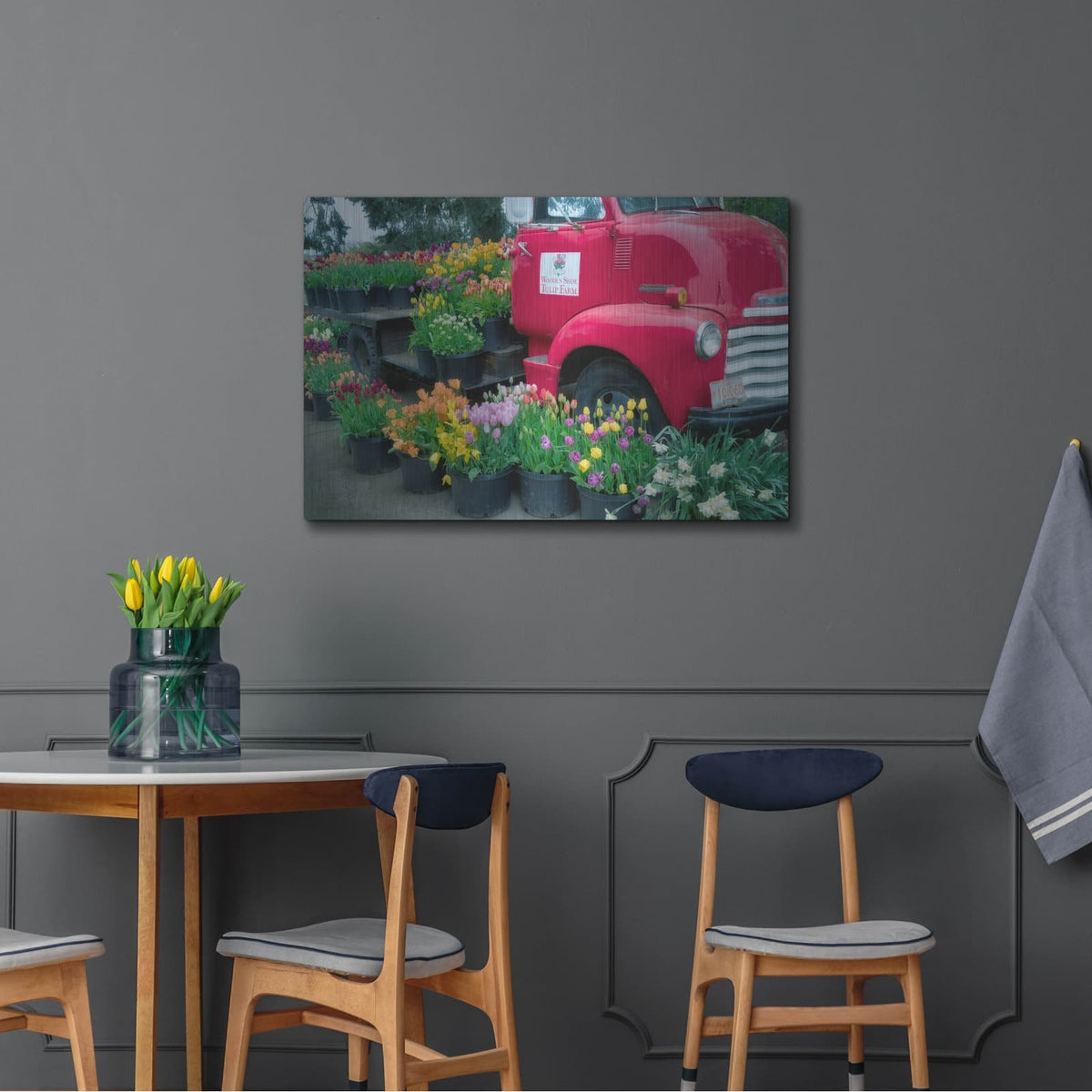 'Floral Truck' by Dennis Frates – Metal Wall Art, 36x24 room view