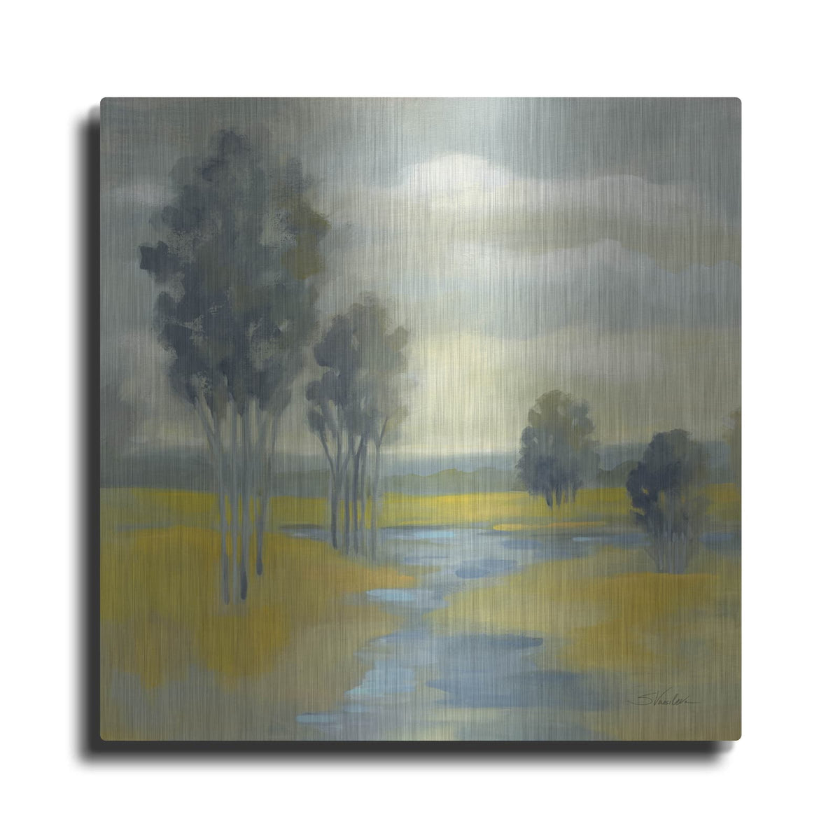 'Mustard Yellow Fields' by Silvia Vassileva – Metal Wall Art