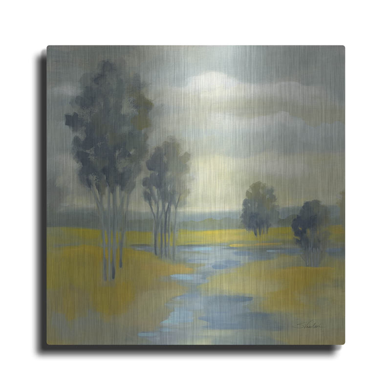 'Mustard Yellow Fields' by Silvia Vassileva – Metal Wall Art