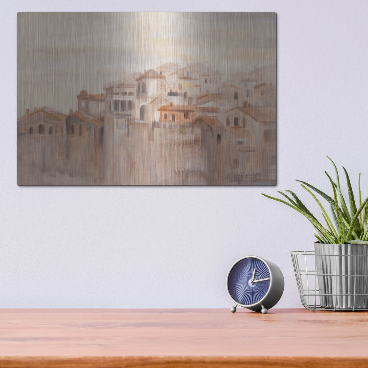'Old Town Italy' by Silvia Vassileva – Metal Wall Art, 16x12 room view