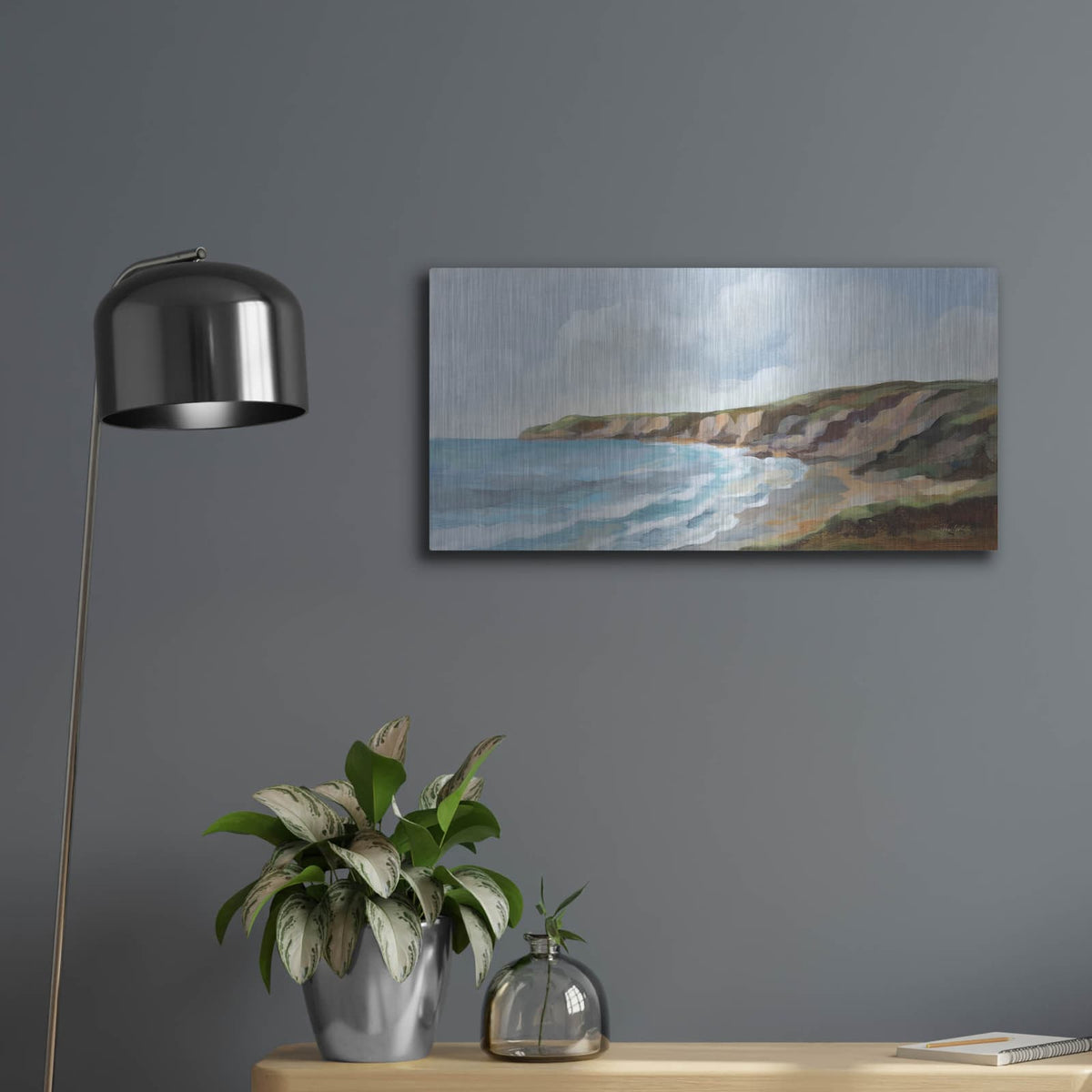 'Pacific Coast' by Silvia Vassileva – Metal Wall Art, 24x12 room view