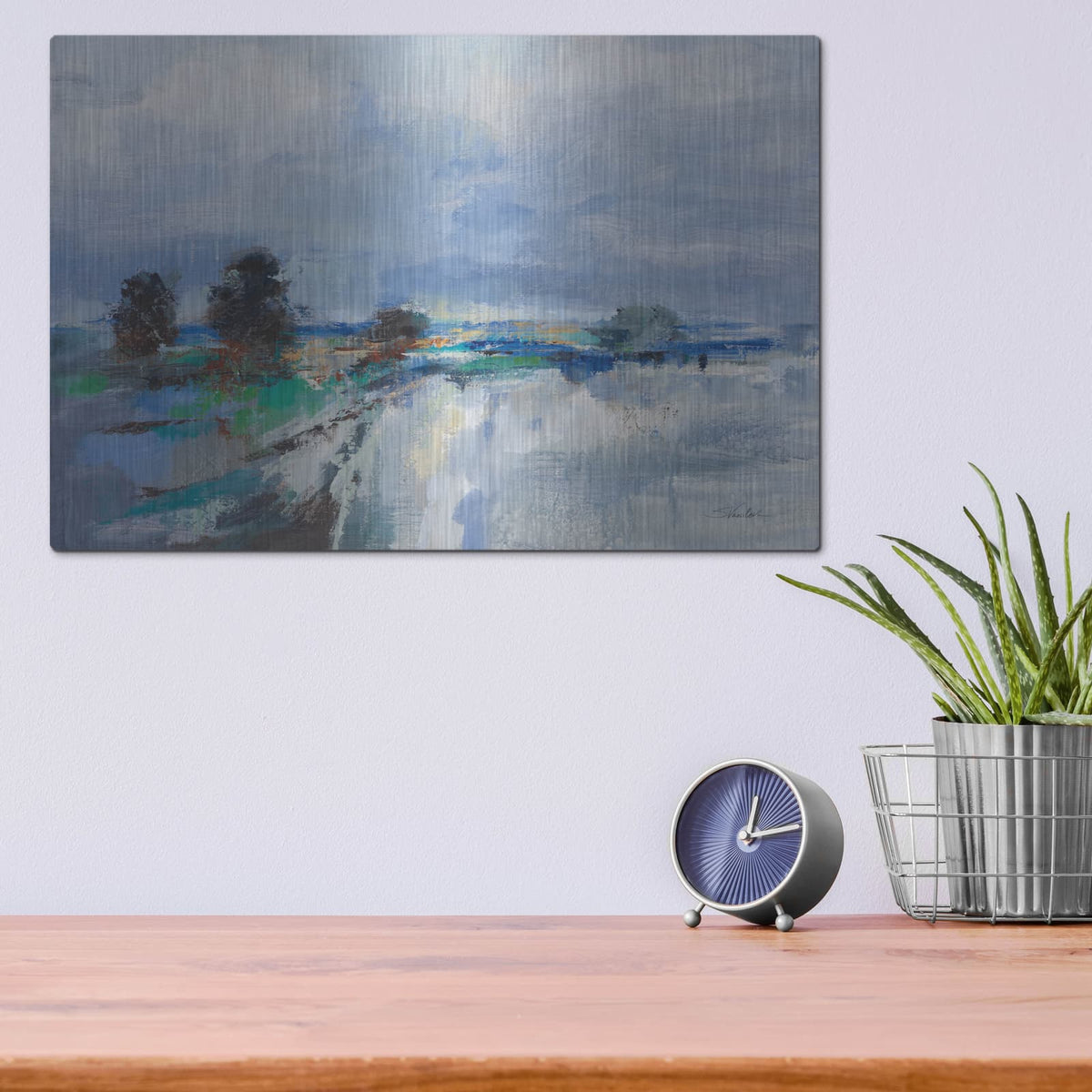 'Periwinkle Sky' by Silvia Vassileva – Metal Wall Art, 16x12 room view