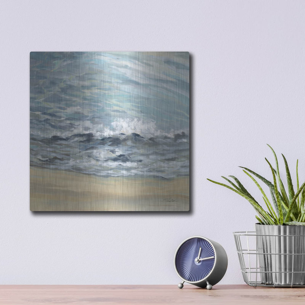 'Playful Wave' by Silvia Vassileva – Metal Wall Art, 12x12 room view
